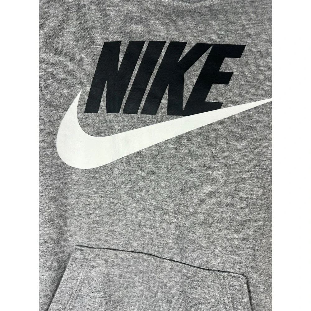Nike‎ Kids Grey Hoodie Pullover Logo Long Sleeve Sweatshirt Athletic Youth 6
